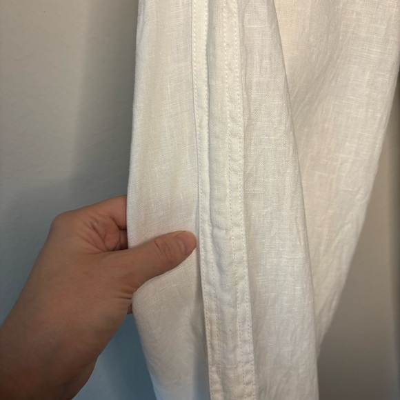 Athleta Cabo Linen Wide Leg Pant, Calla Lily SIZE 0, drawstring travel pant EUC! - Picture 7 of 16